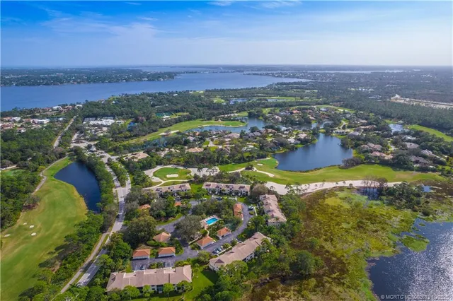 an aerial view of residential building and city