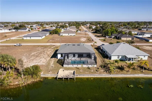 a view of a city with an ocean beach