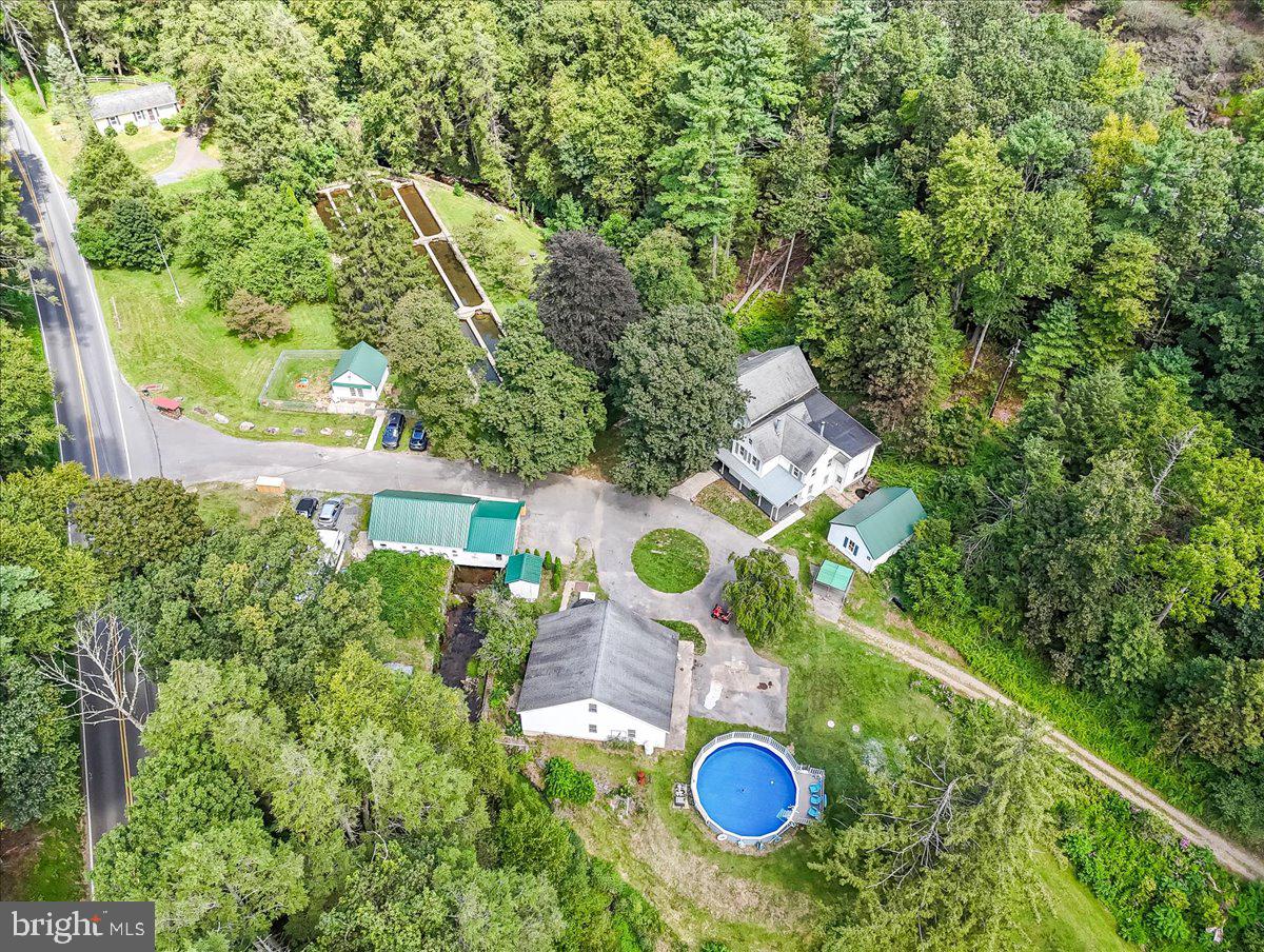 3585 Fairyland Road Lehighton, PA 18235 - Photo 94 of 109 an aerial view of a house with yard swimming pool and outdoor seating