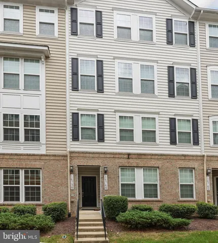 a front view of a brick building