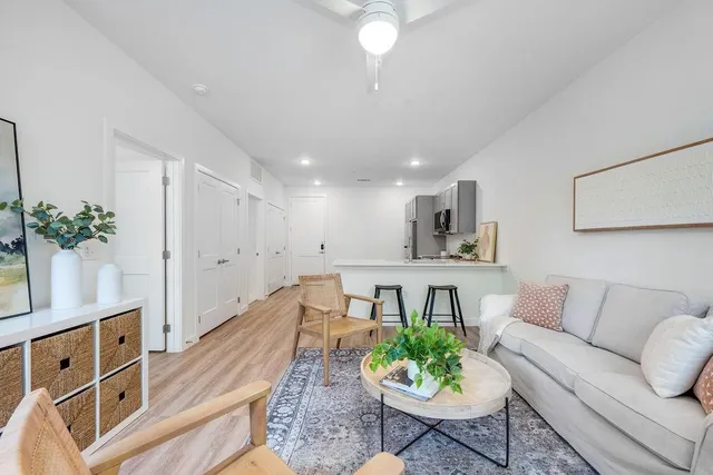 a living room with furniture