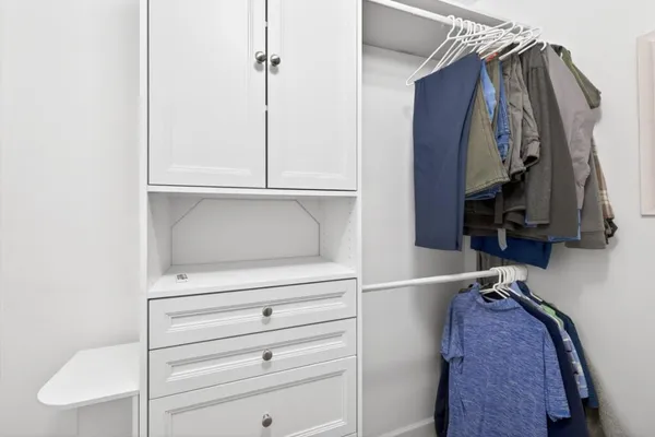 a close view of closet
