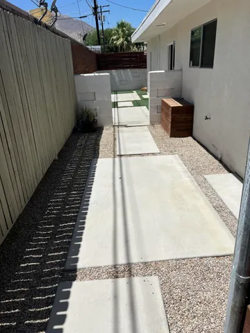 an empty room with a door