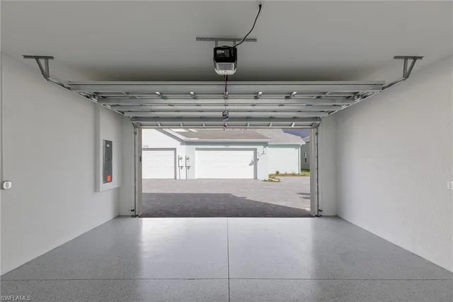 a view of a garage