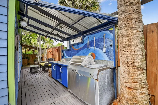 a view of balcony with patio