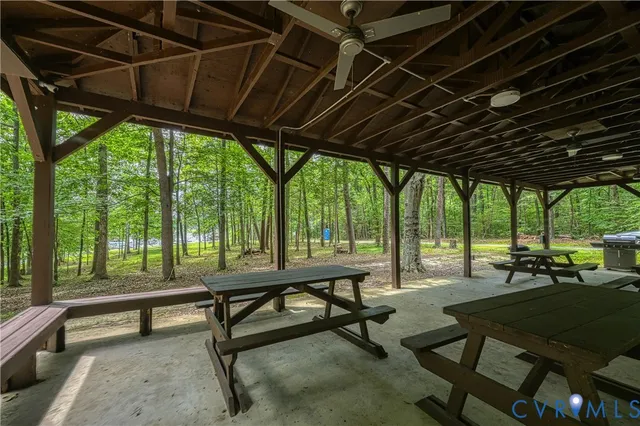 a view of a lake with houses