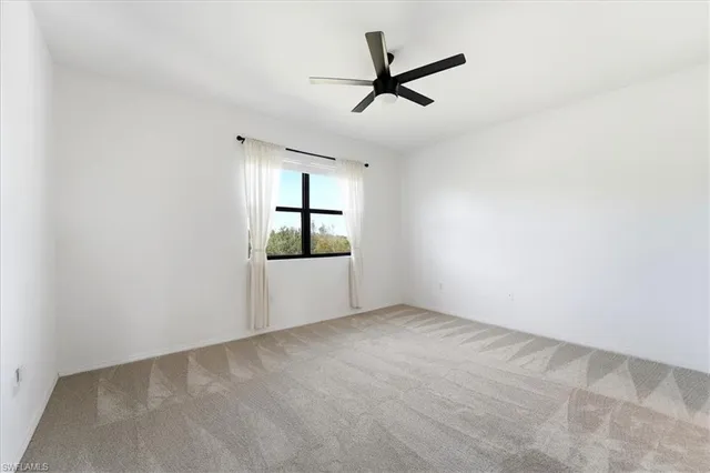 a view of a room with a window