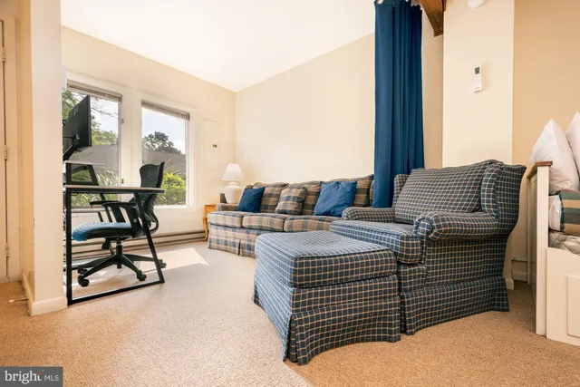 a living room with furniture