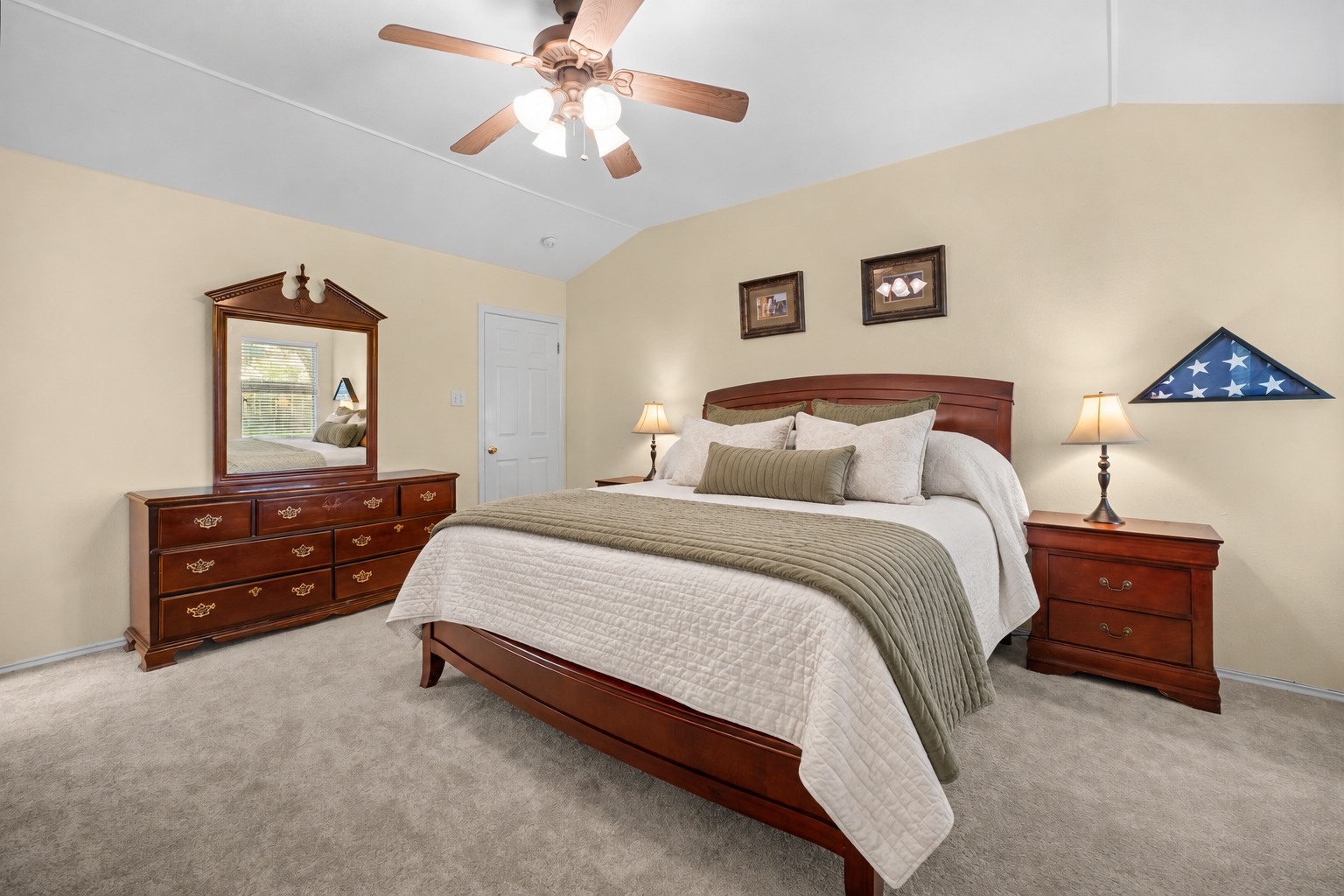 1506 Old Mill Road Cedar Park, TX 78613 - Photo 14 of 40 Primary Bedroom features new carpet and a ceiling fan