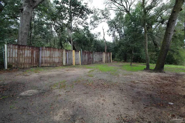a view of backyard with green space