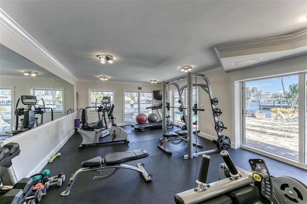 2900 Northeast 30th Street, Unit B2 Fort Lauderdale, FL 33306 - Photo 26 of 31 a view of a room with gym equipment