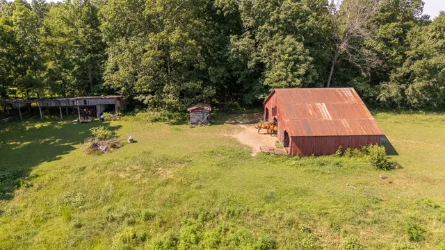 a view of a backyard with swimming pool