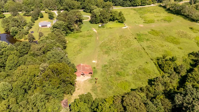 a bathroom with a yard