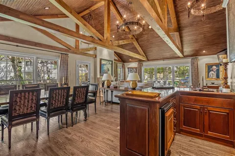a kitchen with lots of counter top space