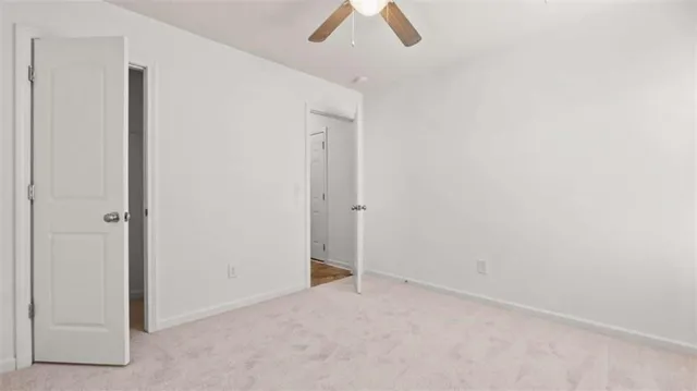 an empty room with closet