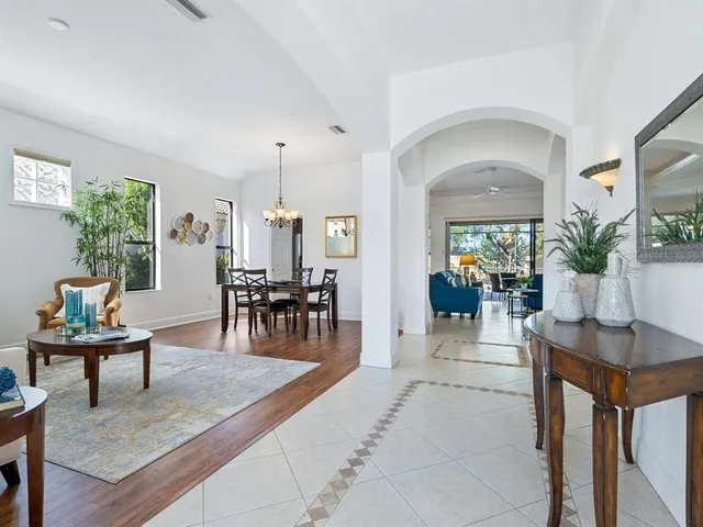 a view of a livingroom and dining room