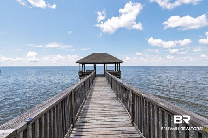 710 South Mobile Street, Unit 52 Fairhope, AL 36532 - Photo 35 of 58 Dock with a water view and a gazebo