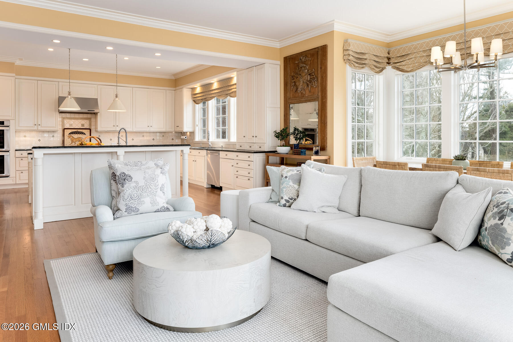 174 Round Hill Road Greenwich, CT 06831 - Photo 12 of 27 a living room with furniture and a large window