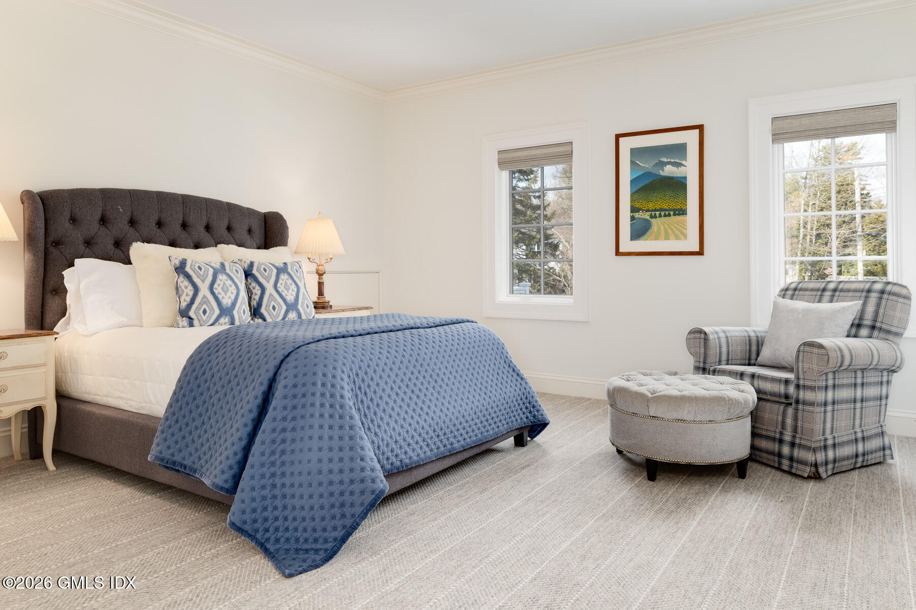 174 Round Hill Road Greenwich, CT 06831 - Photo 18 of 27 a living room with a bed furniture and a window