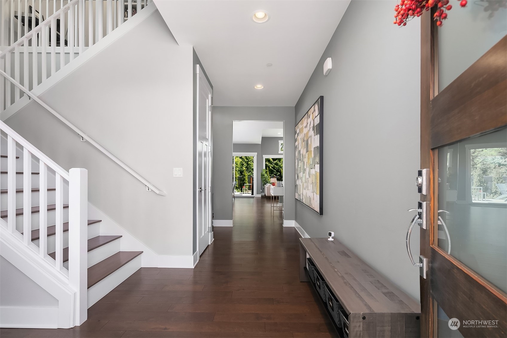 8721 218th Street Southwest Edmonds, WA 98026 - Photo 3 of 34 a view of entryway with wooden floor and stairs