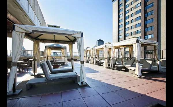 a view of outdoor space with seating area