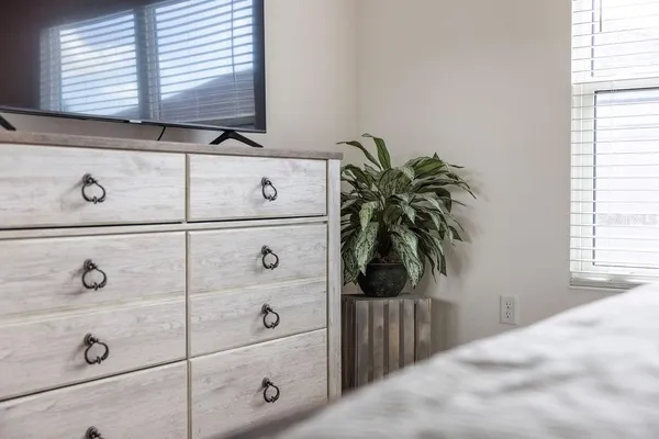 a close view of a dresser