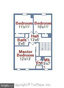 11735 Dry River Court Reston, VA 20191 - Photo 33 of 34 UPPER LEVEL FLOOR PLAN