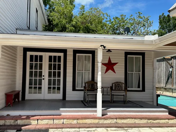 a view of a entryway door front of house