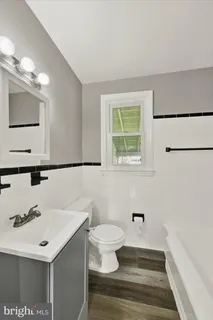 a bathroom with a sink a mirror and a toilet