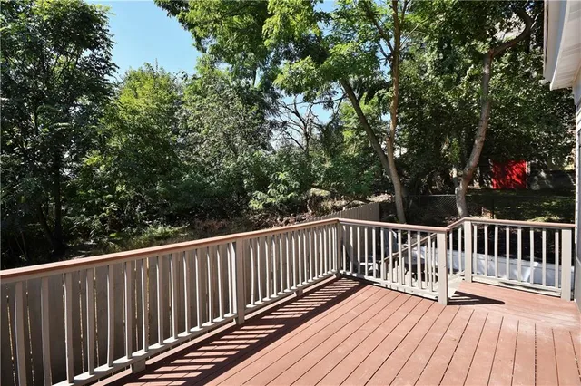 a view of wooden deck