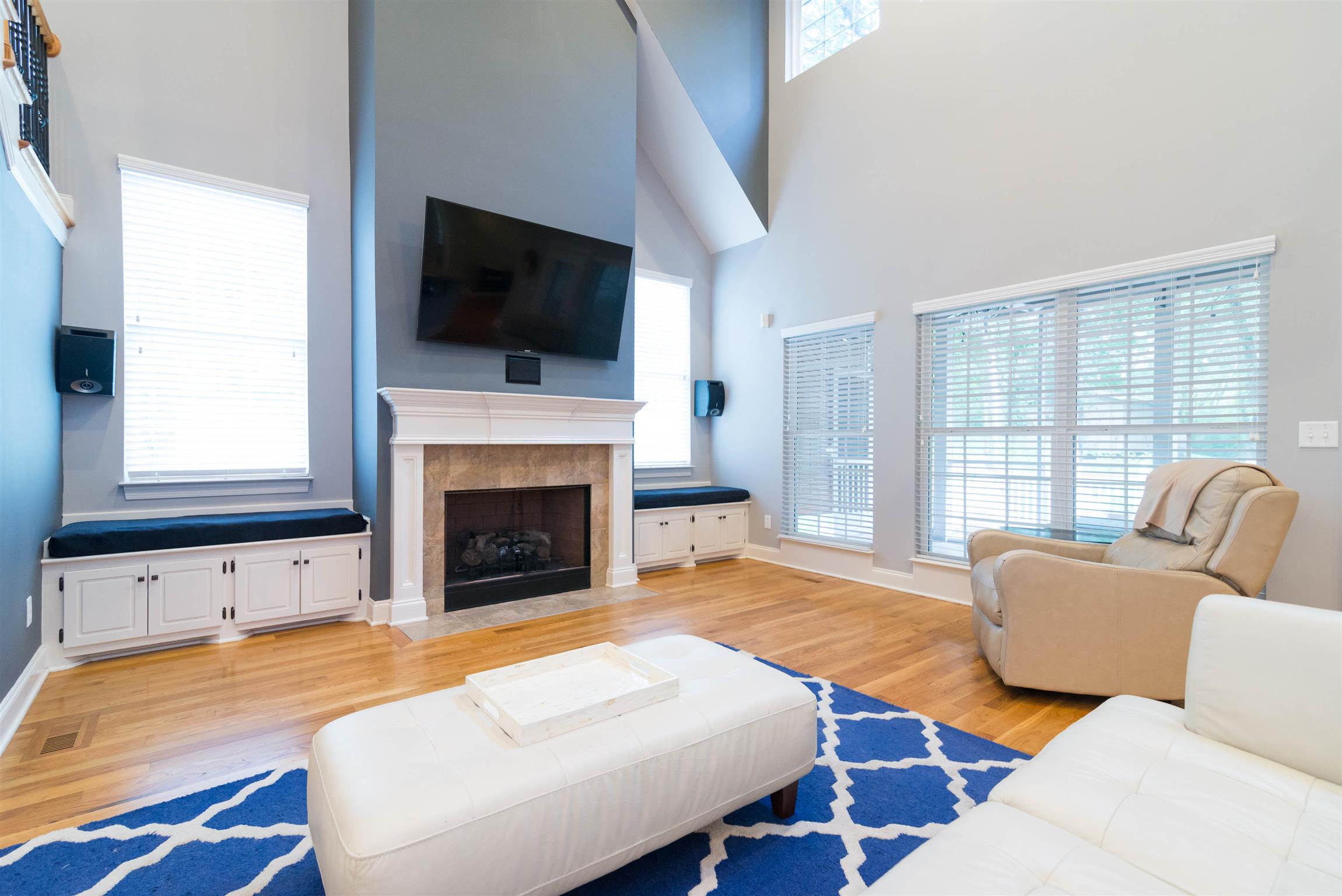 623 Tulip Grove Road Hermitage, TN 37076 - Photo 5 of 30 a living room with furniture fireplace and flat screen tv