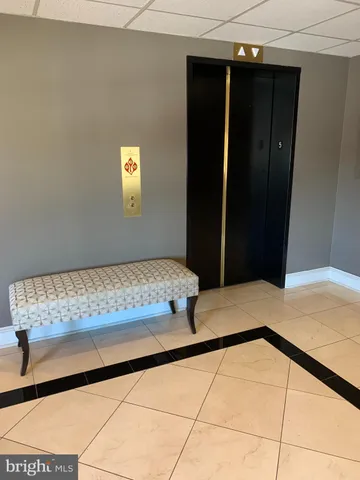 a view of a hallway with closet