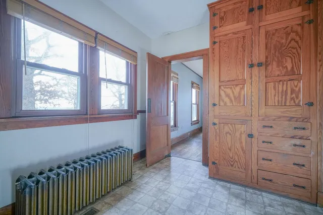 a view of an entryway with a window