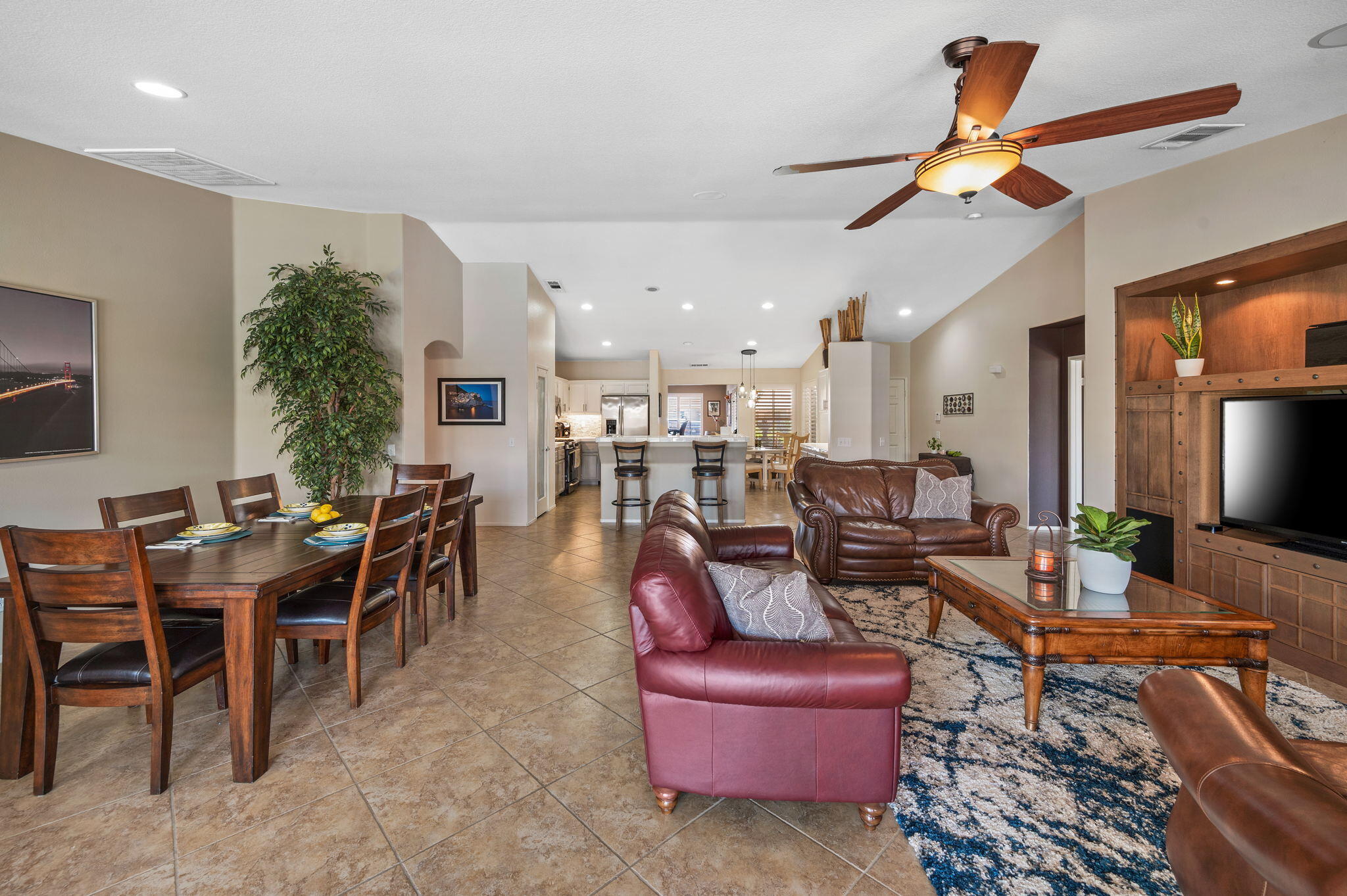 83414 Greenbrier Drive Indio, CA 92203 - Photo 10 of 43 a living room with furniture kitchen view and a chandelier