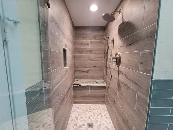 a bathroom with a shower