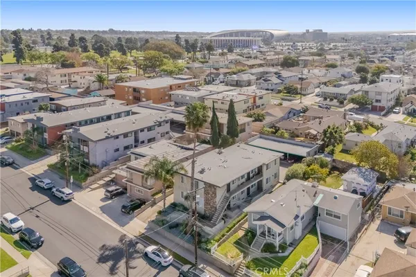 an aerial view of multiple house