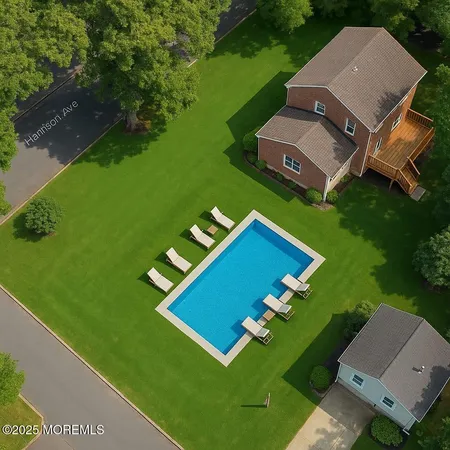 an aerial view of a house