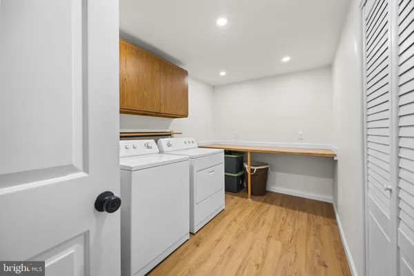 a room with a washer and dryer