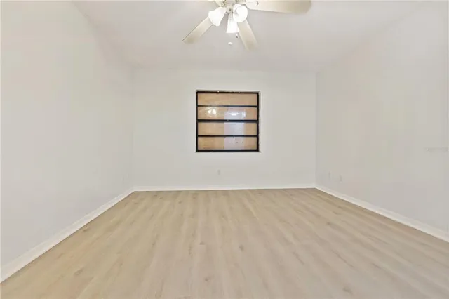 an empty room with a window