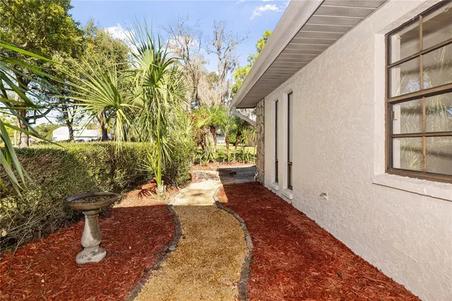 a view of a back yard of the house
