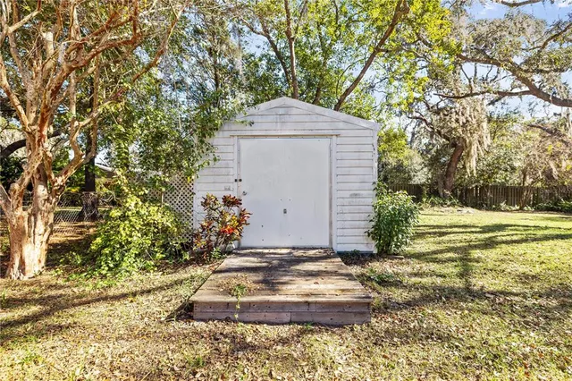 a backyard of a house