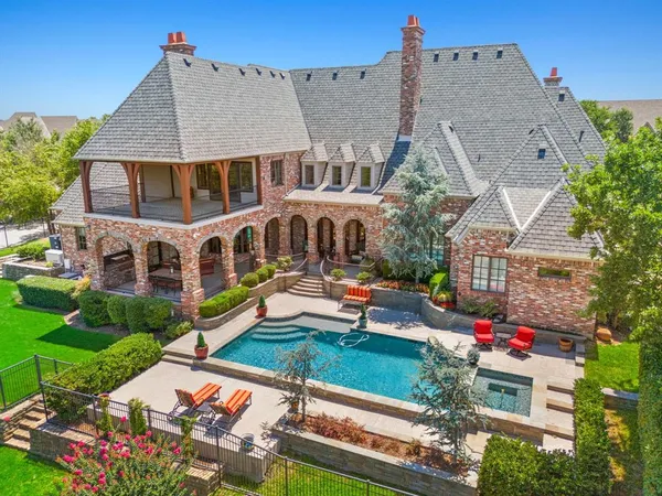 an aerial view of a house