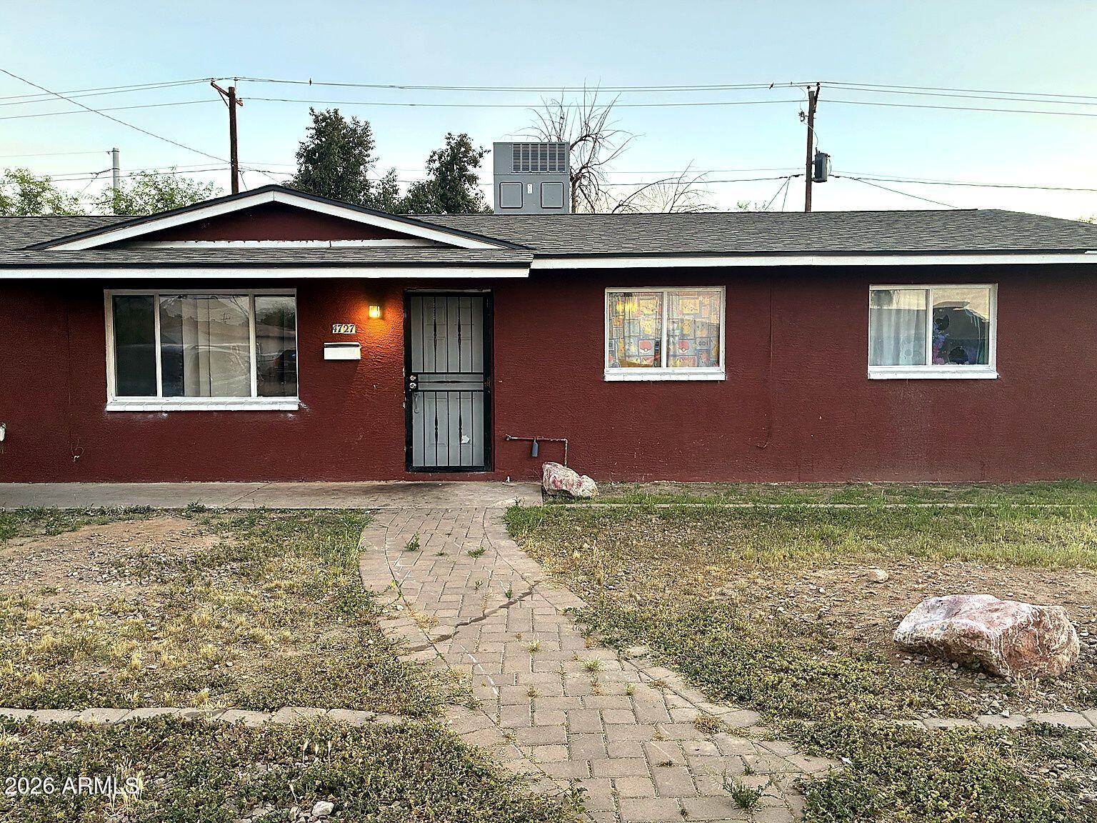 a front view of a house