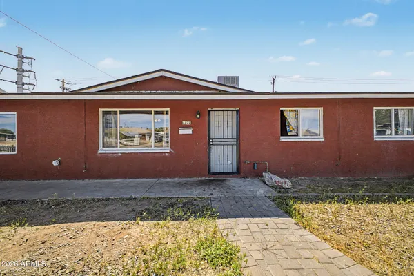 a front view of a house