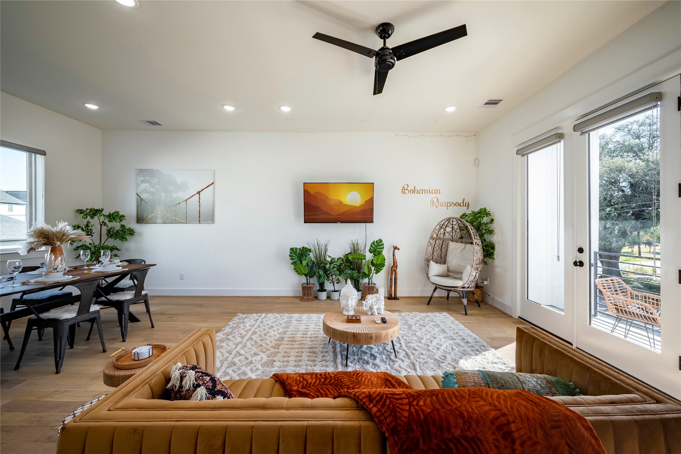 a living room with furniture and window