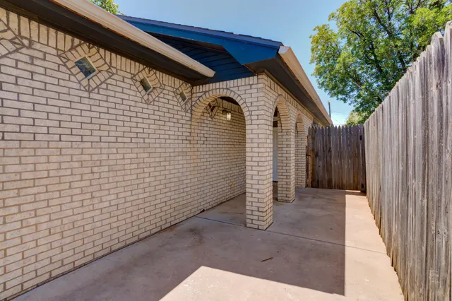 a view of a wooden door