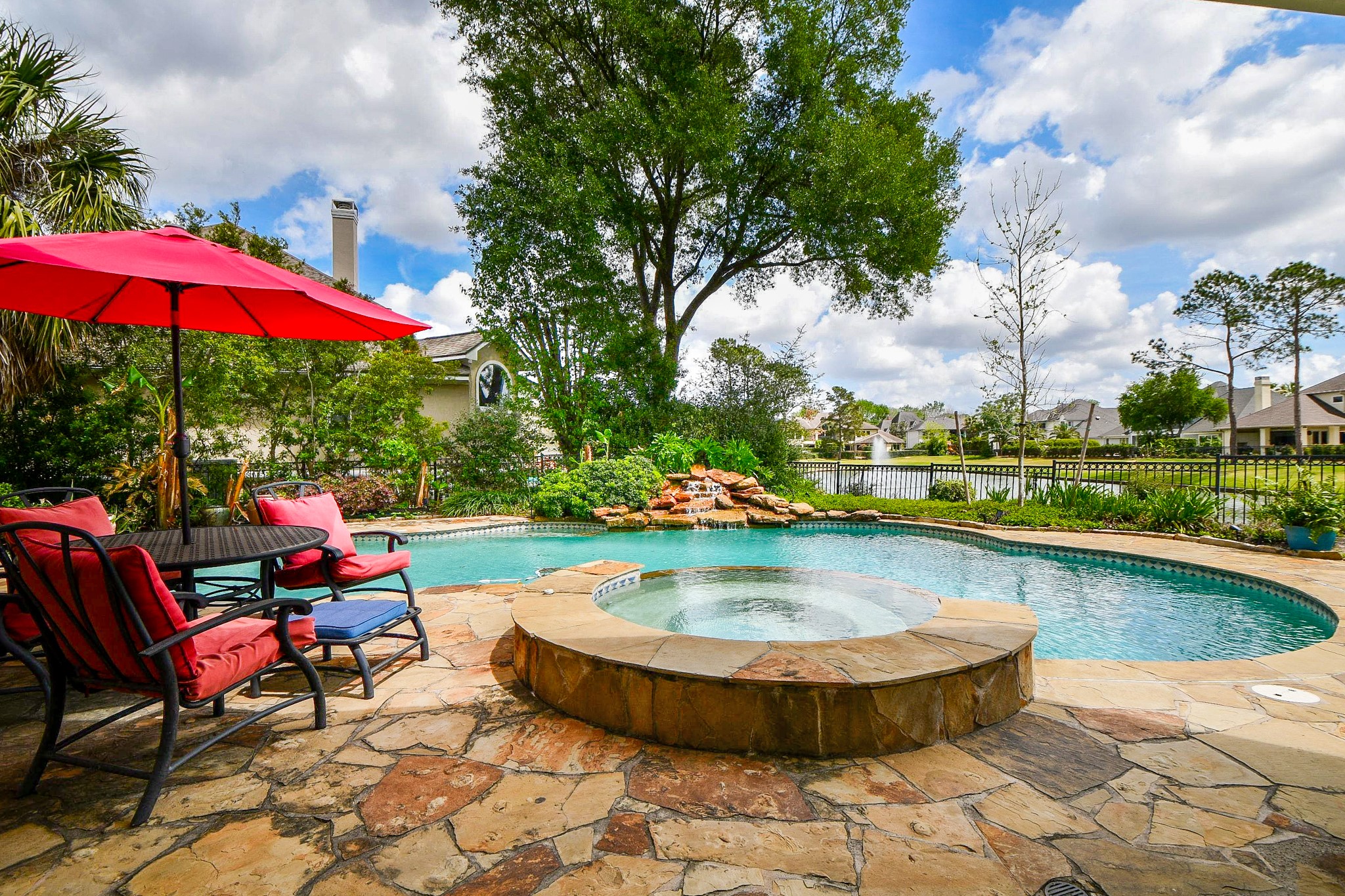 12711 Waterside Way Houston, TX 77041 - Photo 1 of 48 Large Custom 5 bedroom home on a super premium lakefront lot,with water on 2 sides! Every room has a water view,except one (formal DR). Many upgrades and special features. Heated pool and spa.