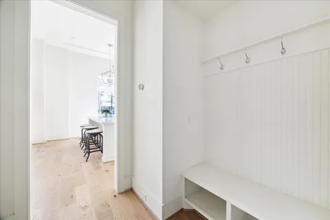 a view of small space with wooden floor