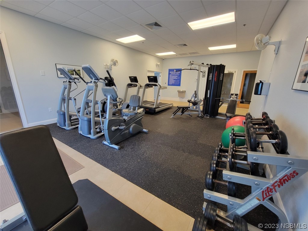 4623 Rivers Edge Village Lane, Unit 6204 Ponce Inlet, FL 32127 - Photo 25 of 62 a view of a room with gym equipment