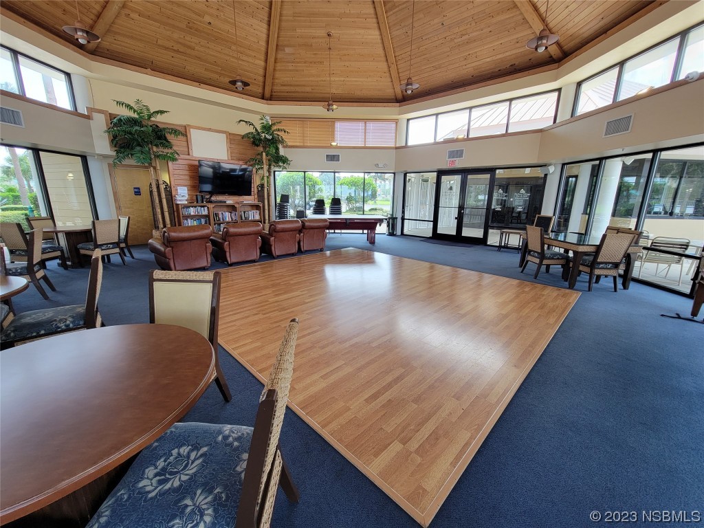 4623 Rivers Edge Village Lane, Unit 6204 Ponce Inlet, FL 32127 - Photo 38 of 62 a living room with lots of furniture and a flat screen tv